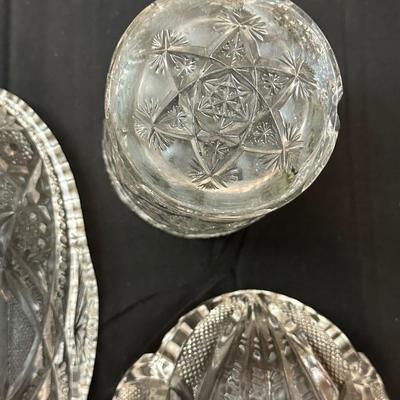 Collection of Vintage Glass Candy and Trinket Dishes