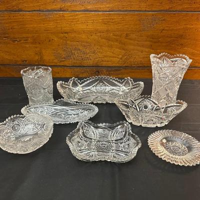 Collection of Vintage Glass Candy and Trinket Dishes