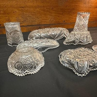 Collection of Vintage Glass Candy and Trinket Dishes