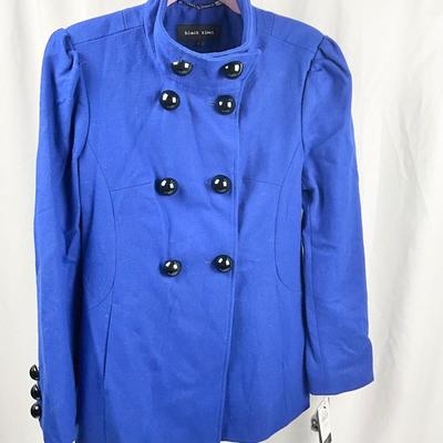 Lot M 365 NWT Black Rivet, Cobalt Blue Wool Blend Women’s Coat ( size LG)/ NWT Isotoner Gloves
