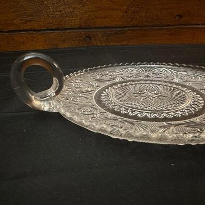 Glass Pattered Candle Holders, Plate and Dish