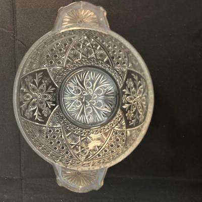 Glass Pattered Candle Holders, Plate and Dish