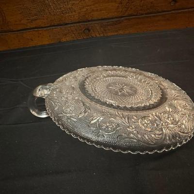 Glass Pattered Candle Holders, Plate and Dish