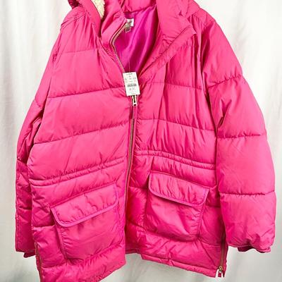 Lot M 368 NWT J. Crew Hooded Puffer Coat (size 2X ) / NWT Hat & Gloves Set