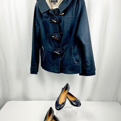 Lot M 374 Banana Republic Jacket ( size Lg ) / Two Pair of Banana Republic Flat Shoes (size 8)