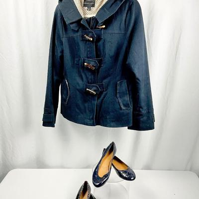 Lot M 374 Banana Republic Jacket ( size Lg ) / Two Pair of Banana Republic Flat Shoes (size 8)