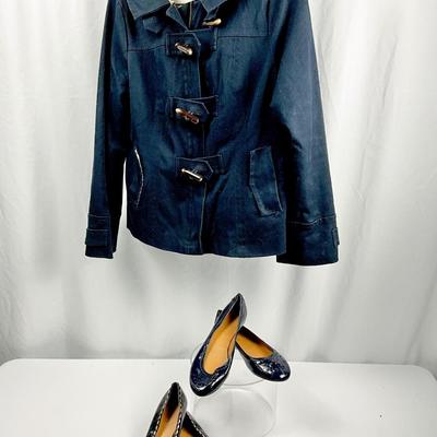 Lot M 374 Banana Republic Jacket ( size Lg ) / Two Pair of Banana Republic Flat Shoes (size 8)