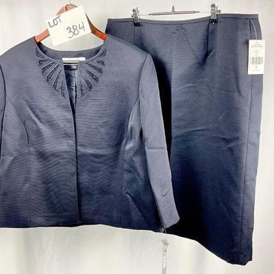 Lot L 384 NWT TAHARI 2pc Navy Blue Suit ( Jacket & Skirt ) Size 14