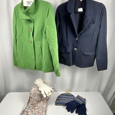 Lot L 387 Pair of J. Crew Jackets ( 1 NWT ) size 12 / Infinity Scarf, Gloves, NWT Hat