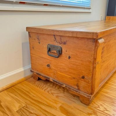 935 Vintage Cedar Chest With Wrought Iron Handles