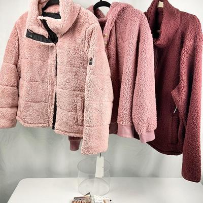 Lot N 390 NWT Calvin Klein Women’s Faux Sherpa Coat ( size XXL) / Sonoma High Pile Fleece Hoodie ( size XXL ) / NWT Old Navy High Pile...
