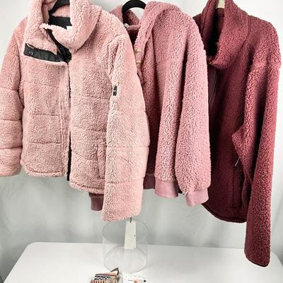 Lot N 390 NWT Calvin Klein Women’s Faux Sherpa Coat ( size XXL) / Sonoma High Pile Fleece Hoodie ( size XXL ) / NWT Old Navy High Pile...