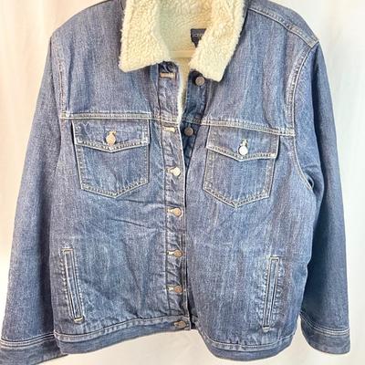 Lot N 393 J. Crew Women’s Sherpa Lined Denim Jacket ( size 2X )./ TOIÉDANO Handbag / NWT Liz Claiborne Denim Wallet / NWT Cuddl Duds...