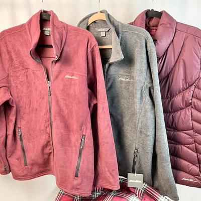 Lot N 396 NWT Eddie Bauer Question 200 Fleece Grey ( size XL ) / Eddie Bauer Fleece (size LG) / Eddie Bauer Puffer Vest ( size XL) /...