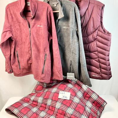 Lot N 396 NWT Eddie Bauer Question 200 Fleece Grey ( size XL ) / Eddie Bauer Fleece (size LG) / Eddie Bauer Puffer Vest ( size XL) /...