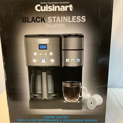 Lot S 426 NIB Cuisinart Black Stainless 2 in 1 Collection with extra pot & Filters