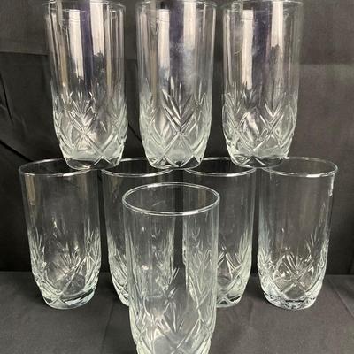 Lot S 429. Two Sets of Eight Tapered Flat Tumbler/Juice Glasses