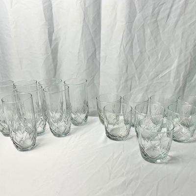 Lot S 429. Two Sets of Eight Tapered Flat Tumbler/Juice Glasses