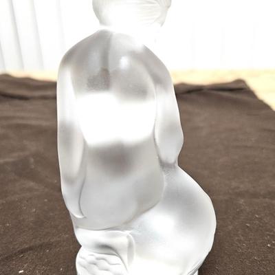 Vintage Signed/Marked "Lalique" Frosted Crystal 'Le Faune Pan & Diana' Dancing Lovers Figurine