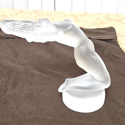 Vintage Signed/Marked C. Lalique France Crystal Woman Paperweight