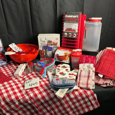Lot S 445 Red & White Kitchen Lot