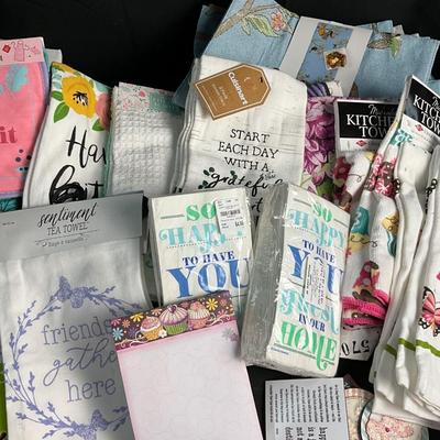 Lot R 449 Fun, Wordy Tea Towels and more Lot