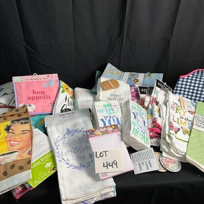 Lot R 449 Fun, Wordy Tea Towels and more Lot