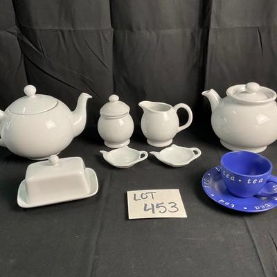 Lot R 453 White Ceramic Tea Pots Lot