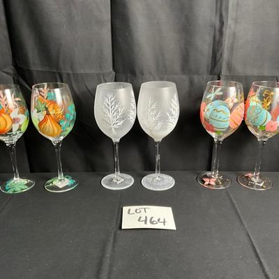 Lot R 464 Seasonal Wine Glasses