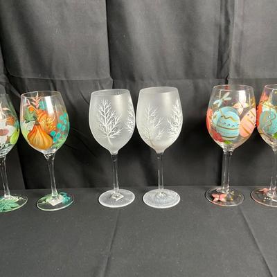 Lot R 464 Seasonal Wine Glasses