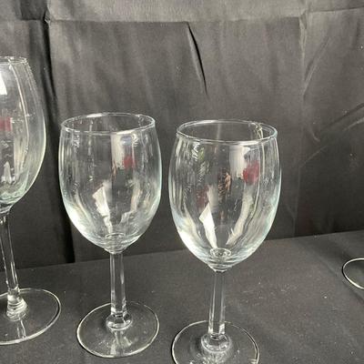 Lot R 466 Lot of Wine Glasses, Two Floral, Eight Clear Glass