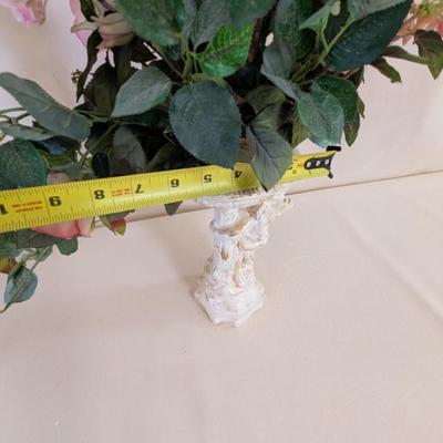 Ceramic Cherub Flower Vase With Faux Flowers (LR)