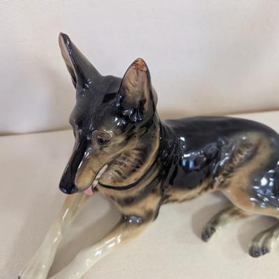 Vintage Western Germany Porcelain German Shepherd Dogs (FD)