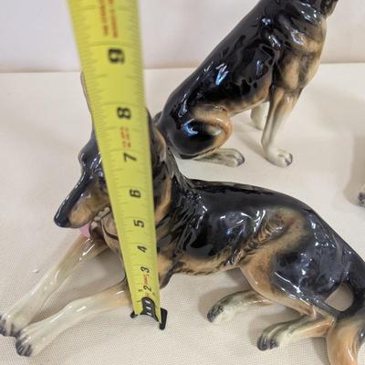 Vintage Western Germany Porcelain German Shepherd Dogs (FD)