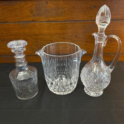Crystal Decanters and Champagne Bucket