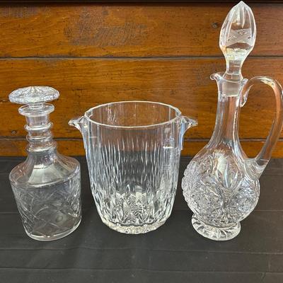 Crystal Decanters and Champagne Bucket