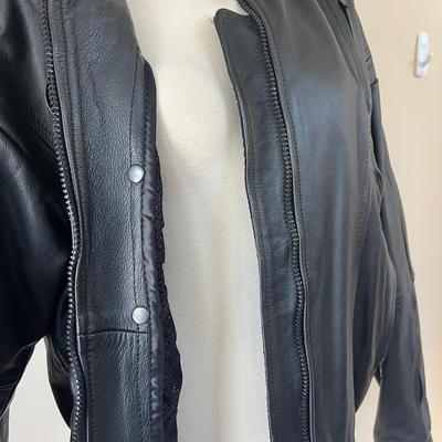 Men's Leather Motorcycle Jacket Protech Sz. 46