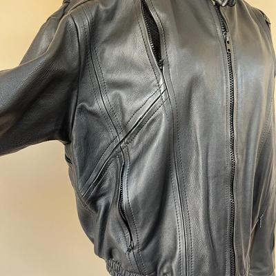 Men's Leather Motorcycle Jacket Protech Sz. 46