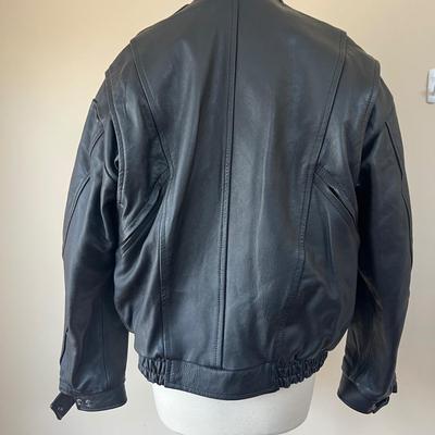 Men's Leather Motorcycle Jacket Protech Sz. 46