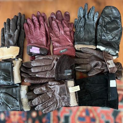 Women’s Leather Gloves Mittens Lot