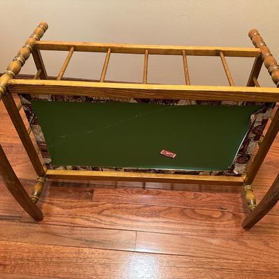 Antique wooden babydoll highchair and crib