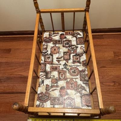 Antique wooden babydoll highchair and crib