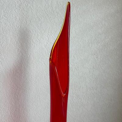 VERY TALL (30") GLASS SWUNG VASE