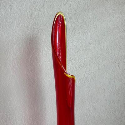 VERY TALL (30") GLASS SWUNG VASE