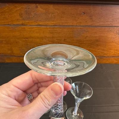 Vintage Delicate Champagne/Wine Glass with Swirl Stem Design