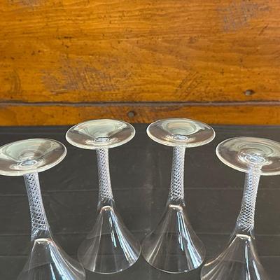 Vintage Delicate Champagne/Wine Glass with Swirl Stem Design