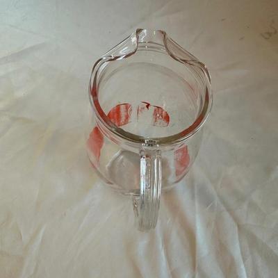 LARGE ENAMEL BOWL WITH 50's GLASS PITCHER AND NAPKIN HOLDER