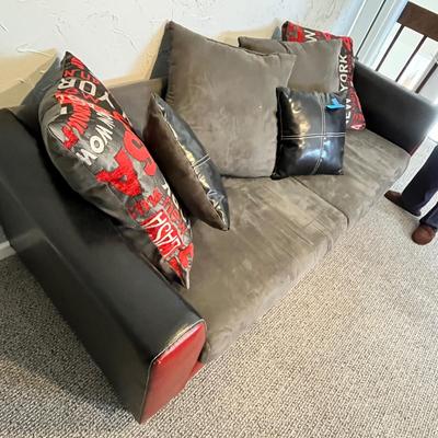 Lot 8 Fun Leather & Suede Couch