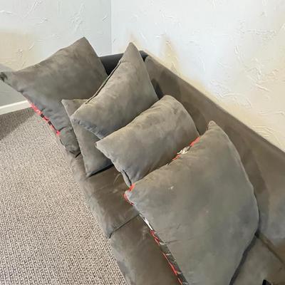Lot 8 Fun Leather & Suede Couch