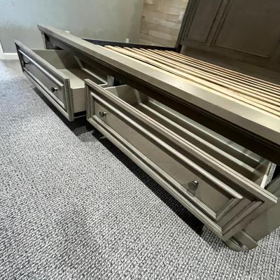 Lot 10 Gray King Size bed Sleigh style